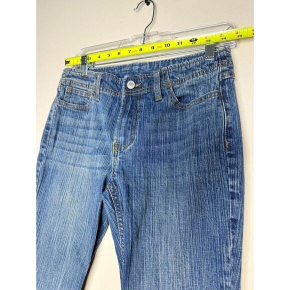 J. Galt Shanghai Jeans 29x29 Sz S Stretch Split Hem Blue Denim Flare Slim MidRis - Picture 3 of 7